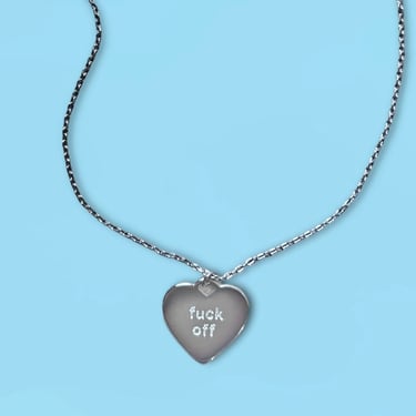 Fuck Off Heart Pendant Necklace