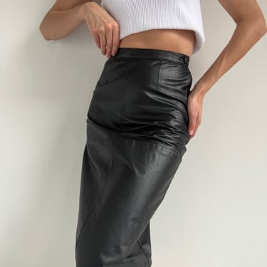 Vintage Cast Iron Leather Pencil Skirt