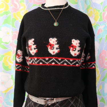 Vintage Teddy Bear 100% Wool Knit Sweater