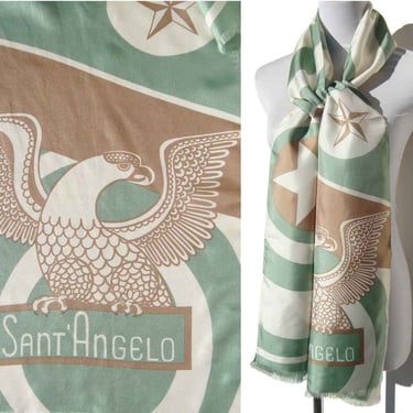 Vintage 60s Sant’Angelo Silk Scarf Eagle Print - Sally Gee 