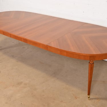 Kindel Furniture French Regency Louis XVI Cherry Wood Extension Dining Table, Newly Refinished