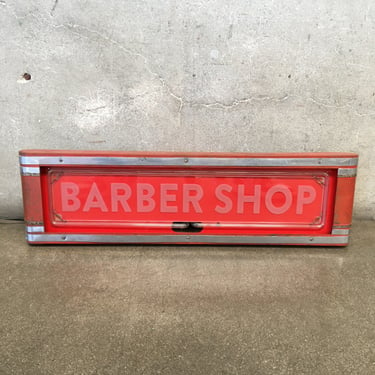 1930's Sign With New &quot;Barber Shop&quot; Glass