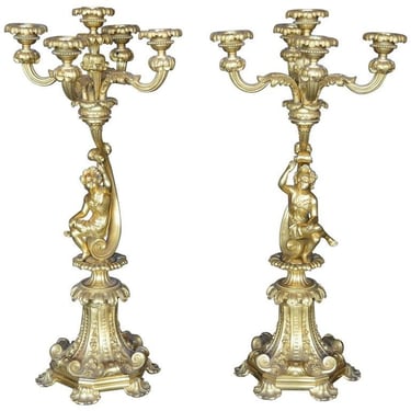 Pair of 19th Century Italian Candelabras