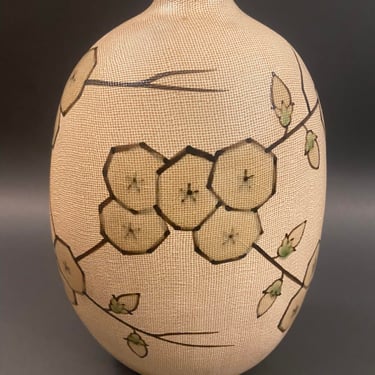 Vintage Vase Ceramic, Textured Art Deco Design Decorative Vase 