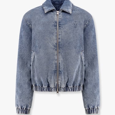 Ami Paris Men Ami De Coeur Used Indigo Denim Jacket