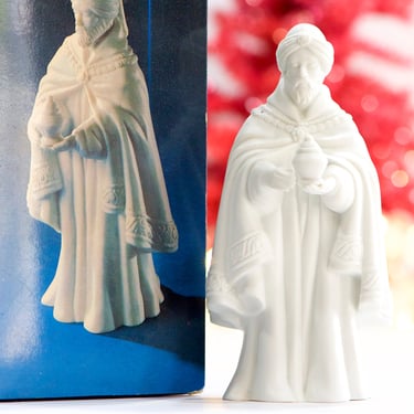 VINTAGE: 1982 - The Magic Balthasar Porcelain Nativity Figurine - Avon Nativity Collection - Replacements - Wiseman - SKU 00035026 