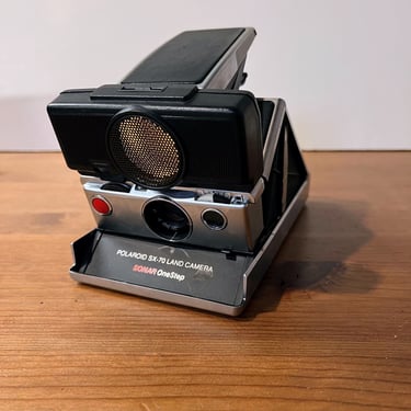 Vintage Polaroid SX-70 Land Camera Black and Silver Sonar One Step Untested 