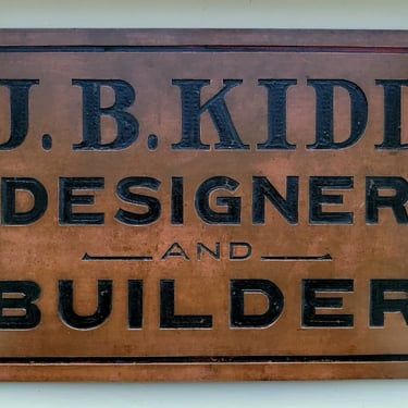 Lexington Ky 1920'S American Contractor J B Kidd Brass Advertising Plaque 