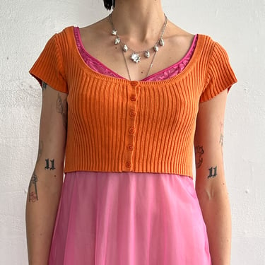 Lauren Jeans Orange Knit Crop (S)