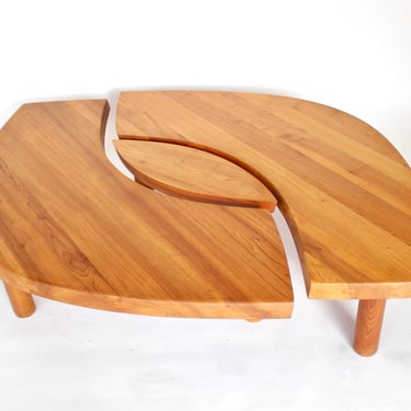 Pierre Chapo French Elm Wood Coffee Table Model T22 