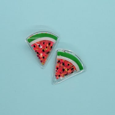 Watermelon Hair Clip Confetti Shaker Barrettes 