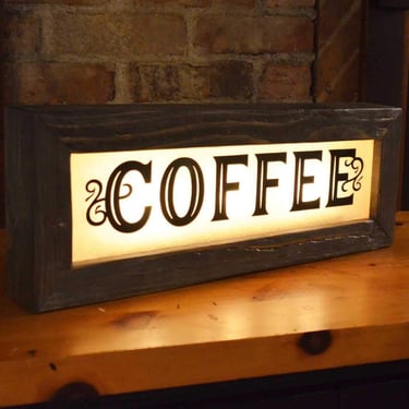 Vintage Style Light Up Coffee Sign