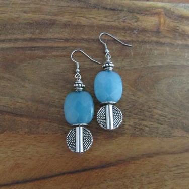 Blue stone and silver earrings 
