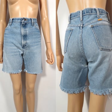 Vintage 80s/90s Perfectly Distressed Denim Cut Off Shorts Made In USA Size 30 Waist 