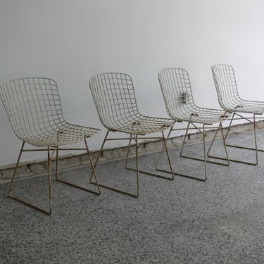 Vintage Bertoia Inspired Wire Side Chairs (Set of 4) 