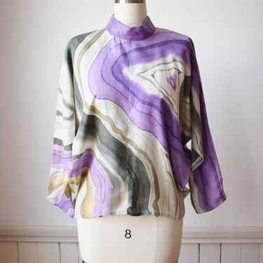 Vintage Painted Silk Geode Top | OS 