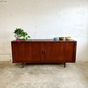 Danish Modern Console or Credenza Tambour Door by Dyrlund 