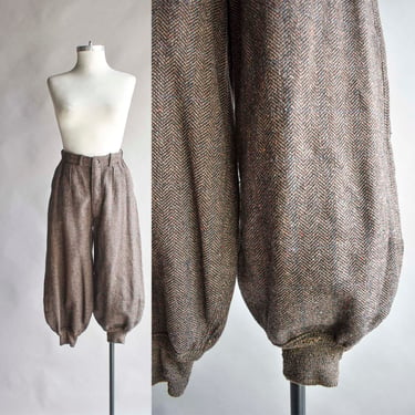 1930s Brown Wool Tweed Knickers / True Vintage Wool Pants / 30s Wool Knickers Small / Antique Knickers / Wool Knickers / Wool Antique Pants 