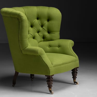 Button Back Wing Chair