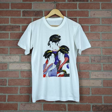 Vintage 80s 90s Japanese Geisha ORIGINAL Artwork Tee - Large 