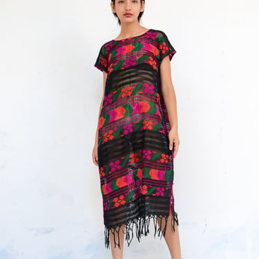 Hand Woven Mexican Huipil, Woven Dress 