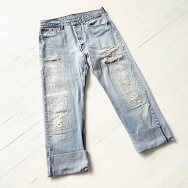 Vintage Levi’s 501 Thrashed Blue Jeans 