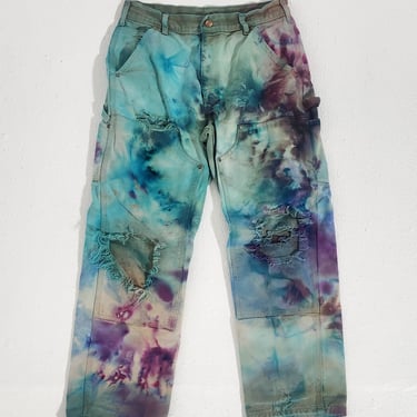 Custom Blue/Purple Tie-Dye Carhartt Jeans Sz. 30 x 28