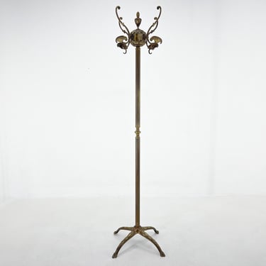 Mid-century Italian Ornate Brass Coat Hanger / Vintage Hanger / Brass Hanger / Standing Coat Hanger 