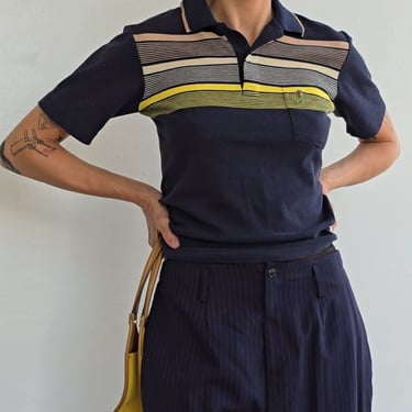 French Stripe Polo Shirt (S)