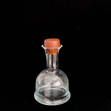 Vintage Mid Century Modern Glass and Teak Wood Carafe Bottle Decanter Design 1960s / 1970s Danish Modern Denmark 