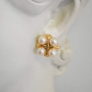 1980s/90s Givenchy Faux Pearl Stud Earrings 