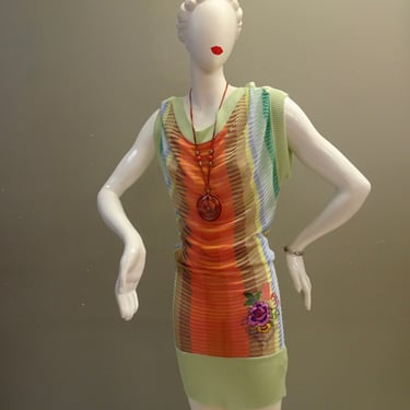 Vintage Desigual knitted mesh tube dress top 