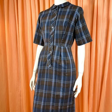 1950's Plaid Wiggle Dress