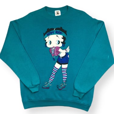 Vintage 1993 Betty Boop Big Print Cartoon Graphic Made in USA Crewneck Sweatshirt Pullover Size Medium/Large 