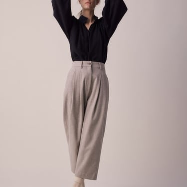 Amente Taped Ankle Wool Pants - Oatmeal