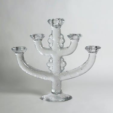 MCM Candelabra Pukeberg Glassworks, Designed by Staffan Gellerstedt 1970's 