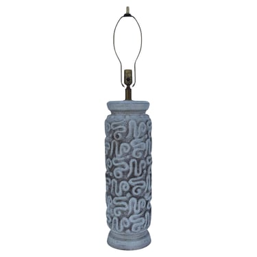 Large Mid-Century Danish or Italian Modern Gray Ceramic Pottery Table Lamp