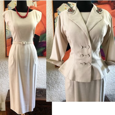 Chic 1950's Linen Summer Suit/Dress by 