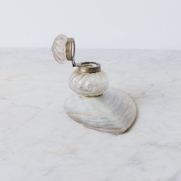 Shell and Glass Inkwell