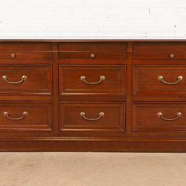 Ethan Allen French Louis Philippe Cherry Wood Nine-Drawer Dresser or Credenza