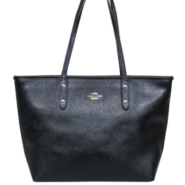 Coach - Black Pebbled Leather Tote Bag