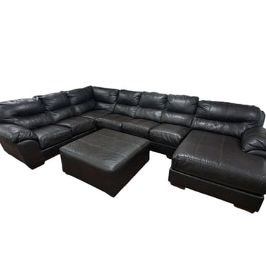 Dark Brown 3pc Sectional w/ Ottoman