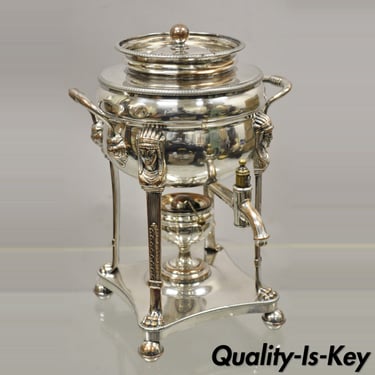 Antique English Regency Silver Plated Figural Samovar Coffee Tea Dispenser