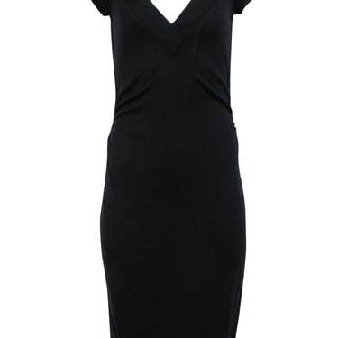 Diane von Furstenberg - Black Cap Sleeve Sheath Dress Sz 12