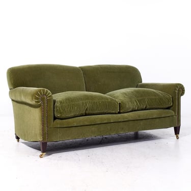 George Smith Italian Green Velvet Sofa 