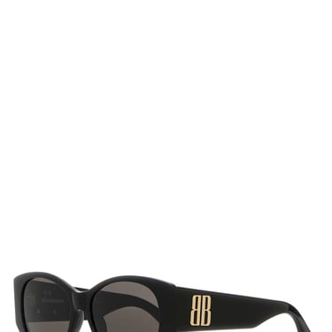 Balenciaga Women Black Acetate Nano Round Sunglasses