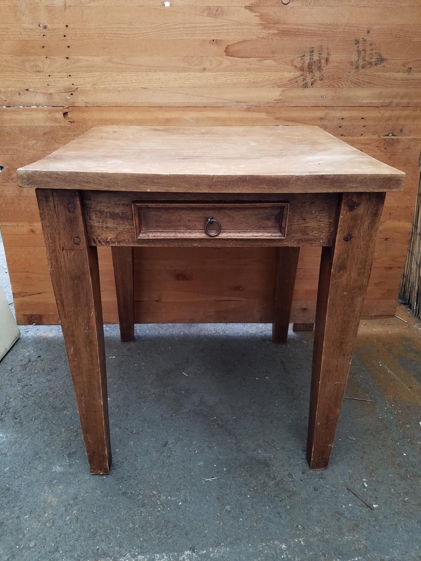 Vintage Wood End Table with Drawer H25.5 x W22.75 x Earthwise