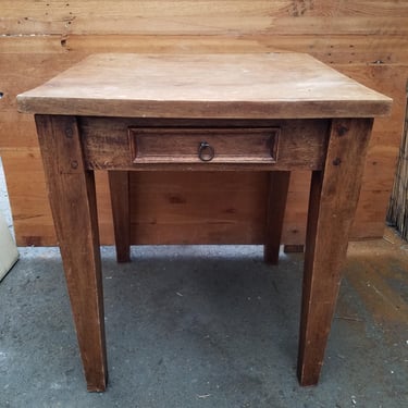 Vintage Wood End Table with Drawer H25.5 x W22.75 x D22.25