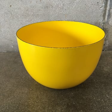 Mid Century Finel Yellow Enamel Bowl from Finland