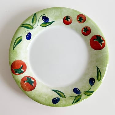 Marks & Spencers Home Tomato and Olive Serving Plate Hand Painted Dish Italy Vintage 